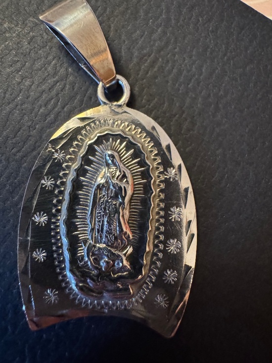 Jewelry - Our Lady of Guadalupe Horseshoe Pendant Sterling Silver Large